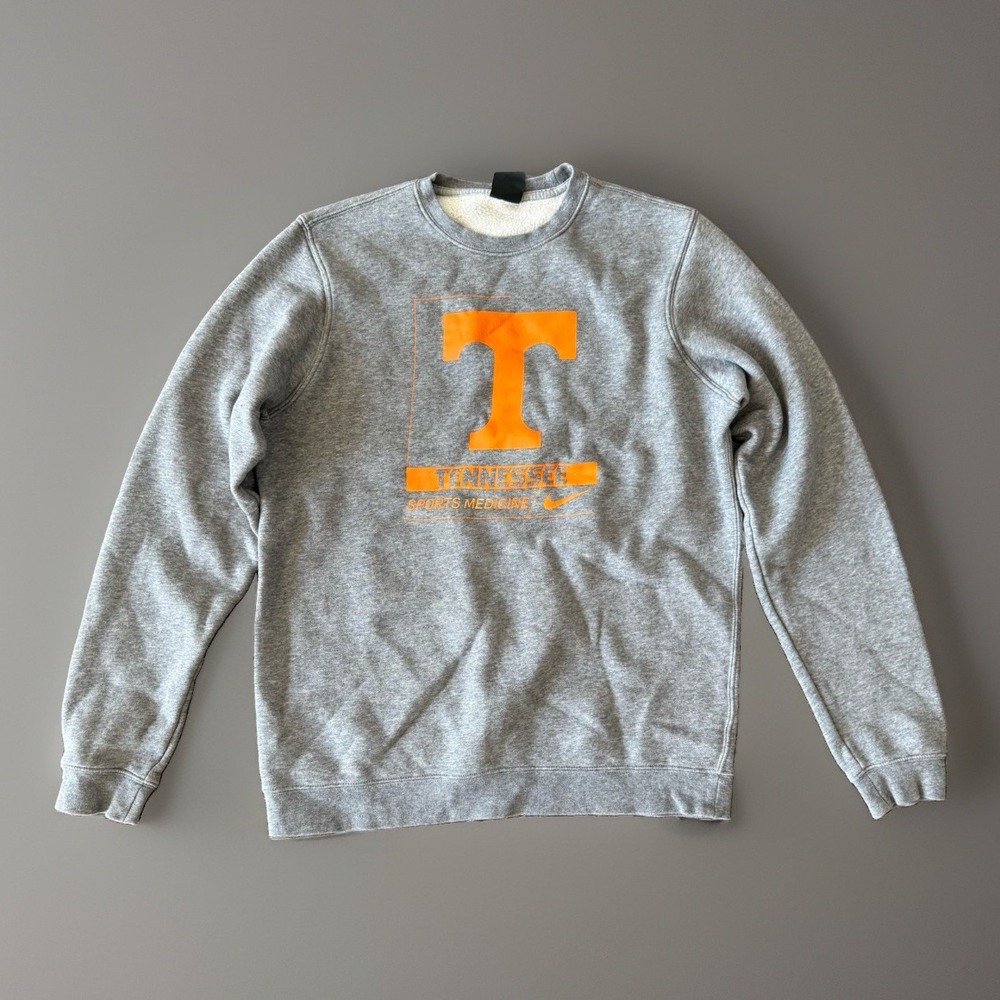 Nike Mens Sz M Tennessee Volunteers Gray Fleece Crewneck Pullover Sports STAINS